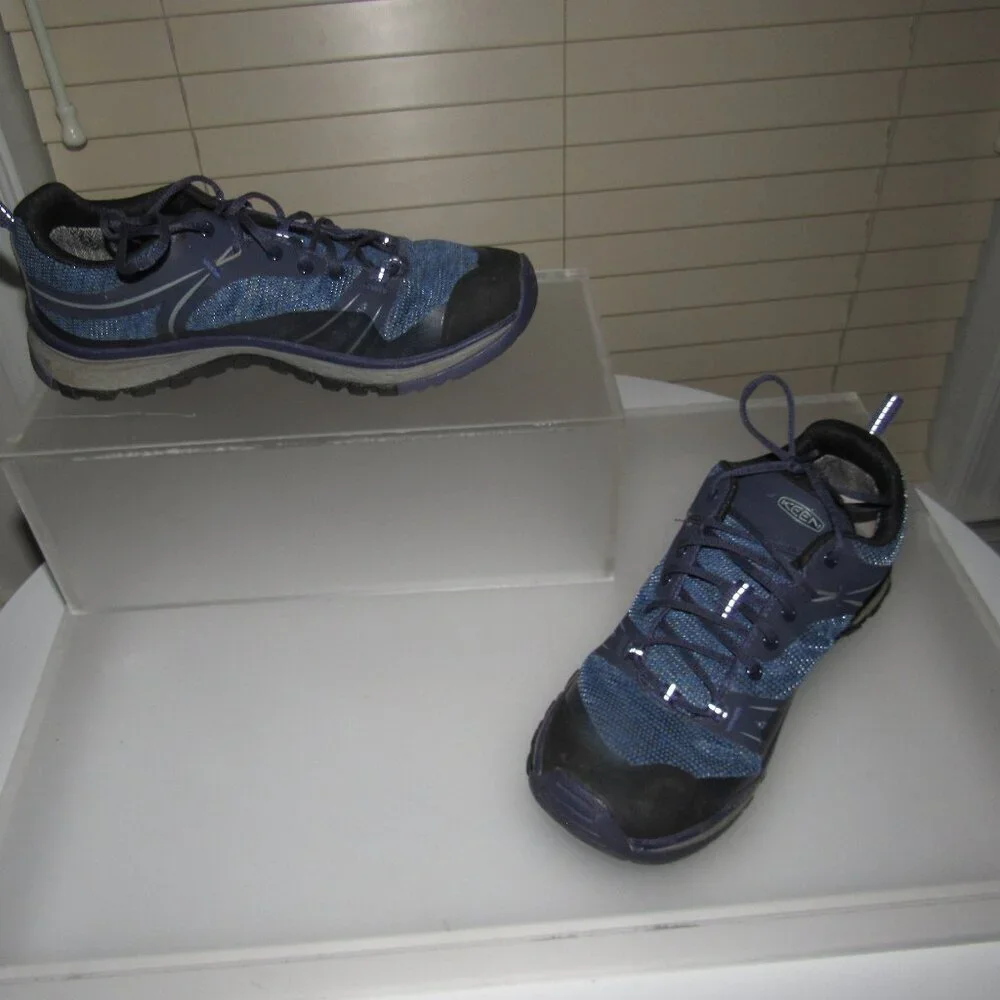 KEEN Terradora Waterproof Hiking Sneakers Blue Knit Low Top 1016506 Size 7
